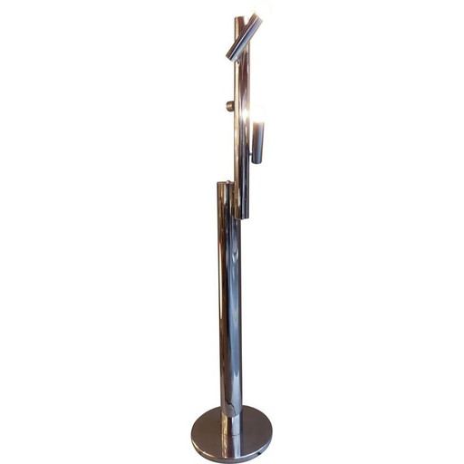Modernistische vintage vloerlamp van verchroomd metaal