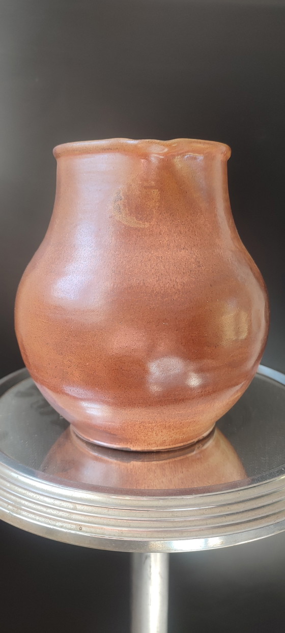Image 1 of Vintage pitcher signed Les Grottes Dieulefit, 1950