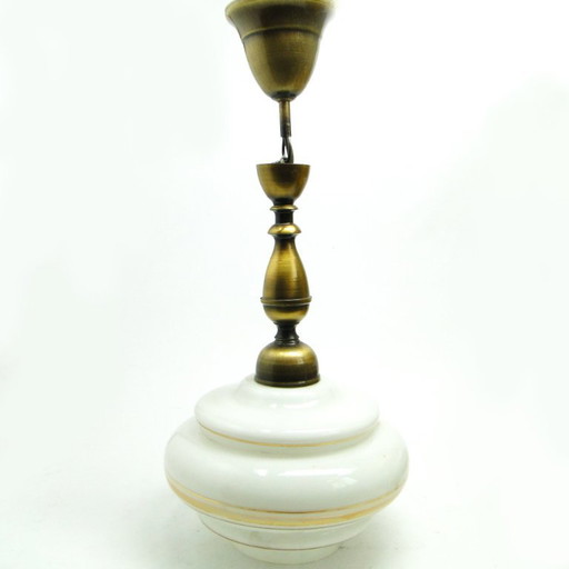 Mid-Century Modern Pendant Lamp From Polam, 1970s – hanglampen, Glass, Metal (photo 2 of 9)