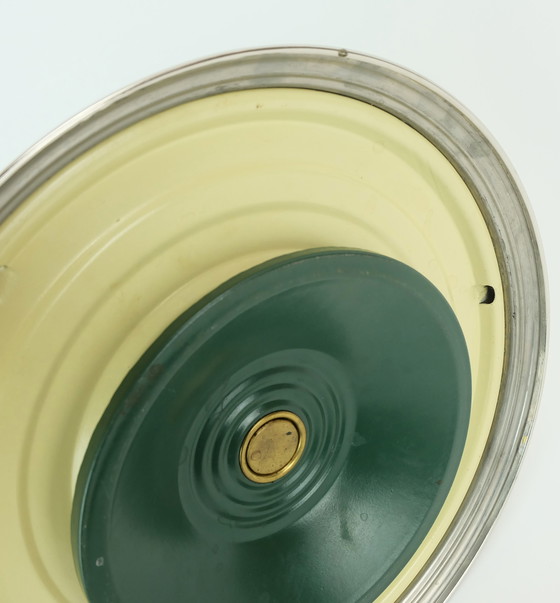 Image 1 of 1930er drehbare Tortenplatte Glas-Chrom-Tortenplatte mit Blumendekor