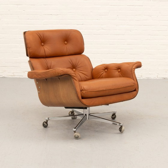 Poltrona lounge Martin Stoll Giroflex anni '70 – Poltrone, Wood, Leather (photo 5 of 19)
