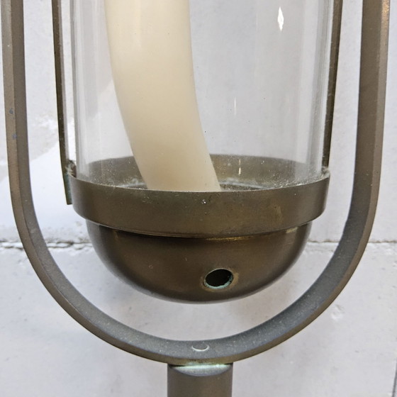 Antieke processielamp / processielantaarn / flambeeuw (katholieke) – Oggetti decorativi, Ottone, Legno (photo 9 of 14)