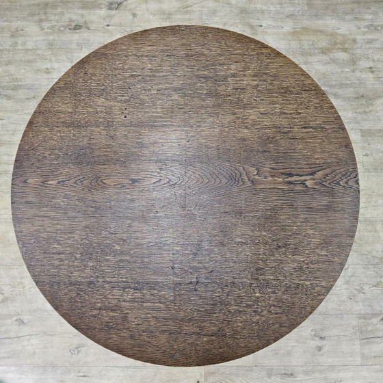 Image 1 of Antieke Eiken houten Art Deco Speeltafel / kaart tafel  / ronde eettafel (uitschuifbaar)