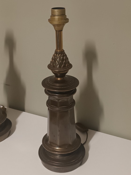 Pair of Mid-Century Table Lamps – Copper (photo 3 of 8)