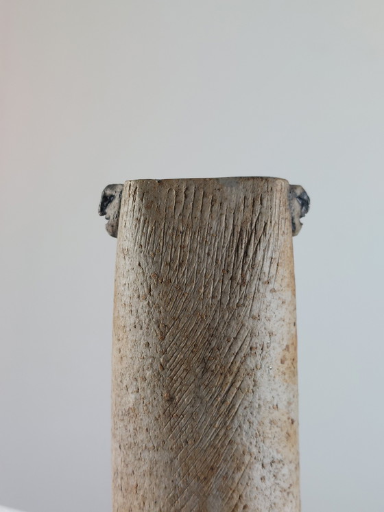 Image 1 of Vaso in ceramica d'artista con decorazione a graffiti vintage di metà secolo