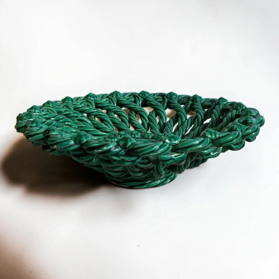 Cesta de cerámica trenzada firmada Vallauris – Cuencos, Porcelain, Ceramic, Vintage (photo 7 of 13)