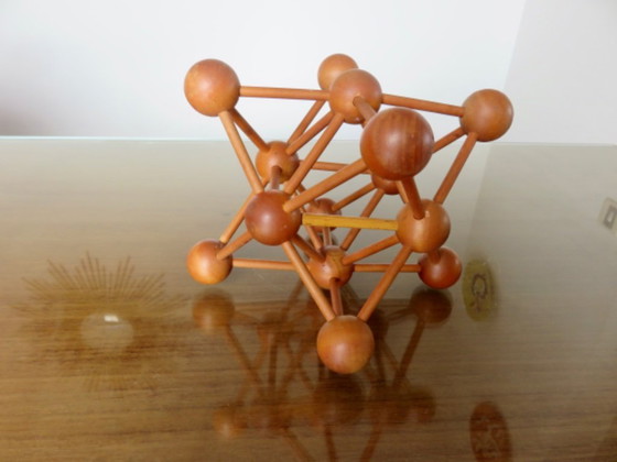 Image 1 of Scultura in legno "Atomium" dalla mostra di Bruxelles, anni '70, vintage