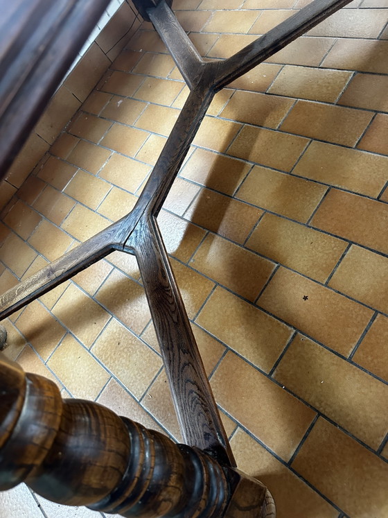Image 1 of Rustic oak extendable table, early 20th century