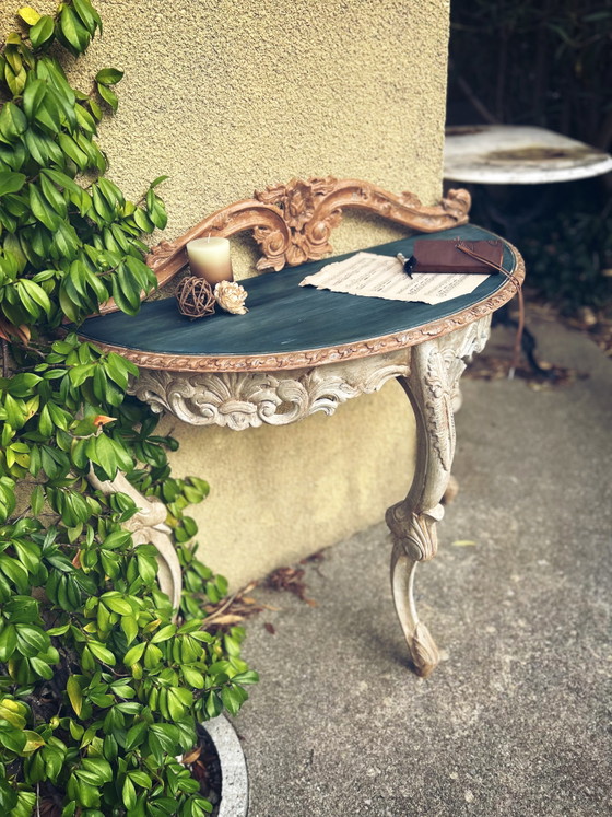 Gepatineerde antieke Console – Hout (photo 13 of 13)