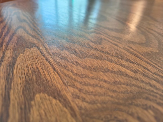 Image 1 of Vintage round solid oak coffee table