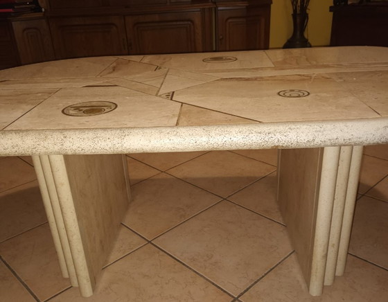 Image 1 of Rare Renato Zevi for FEDAM Coffee Table – 1970s Hollywood Regency – Adjustable Height