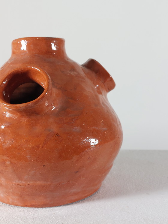 Image 1 of Vintage Mid Century Artist Ceramics Vase Terracotta