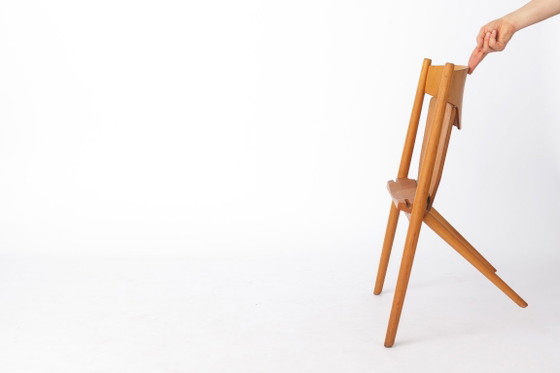 Vintage Hiller Folding Chair | German Beech Wood Chair | Space-Saving Mid-Century Design, 1970s (photo 9 of 12)