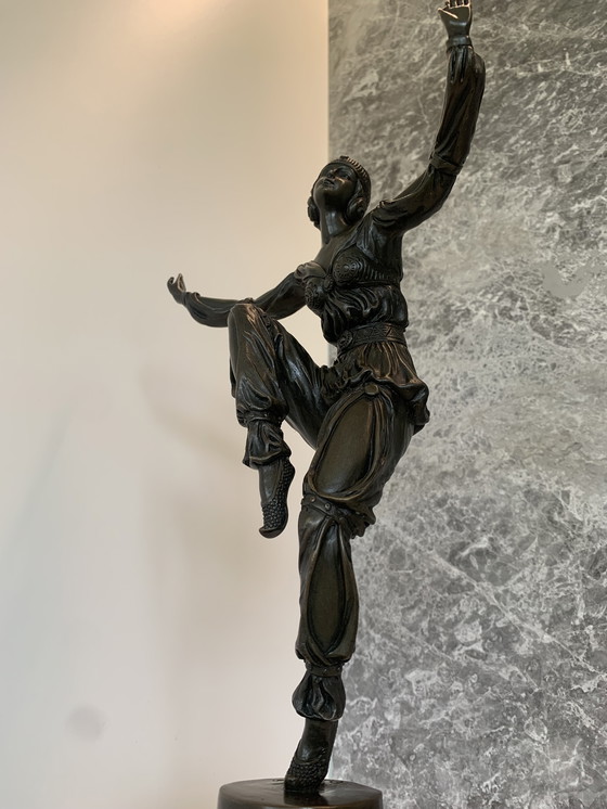 Image 1 of Statua in bronzo Art Déco di una ballerina di Pierre Lauel