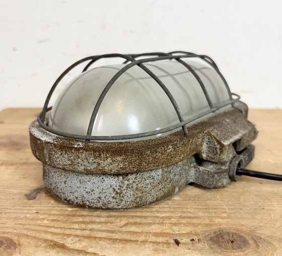 Image 1 of Grey Rusty Industrial Cast Iron Wall Light from Elektrosvit, 1960s