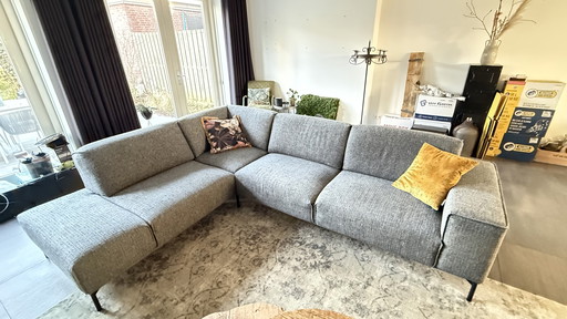 Designer-Ecksofa in anthrazitfarbenem, meliertem Farbton