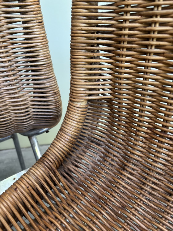 2 sedie da pranzo Dirk Van Sliedregt – Metal, Rattan (photo 6 of 15)