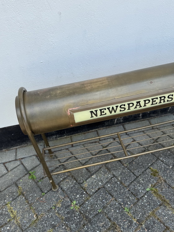 Image 1 of Vintage Hollywood Regency Newspaper Light Stand