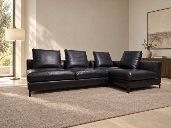 As good as new Minotti Andersen Corner sofa + WARRANTY, Leather, Metal, Black (photo 2 of 12)
