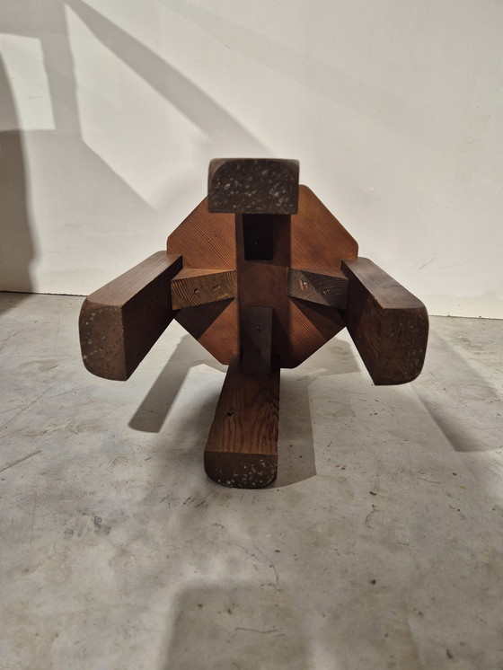 Image 1 of Brutalistischer Art-Deco-Hocker oder Pflanzentisch