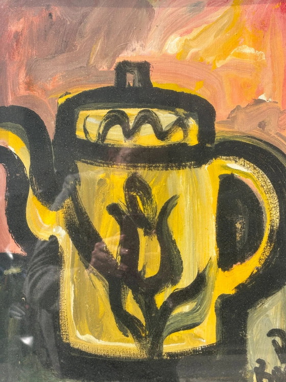 Oil Painting on Canvas Still Life with Coffee Pot by Gustavo Boldrini, 70s – Paintings & Drawings (photo 6 of 10)
