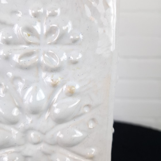 Image 1 of Vintage Scheurich vase Kosmos Sputnik white ceramic 1970s West Germany model 263-31