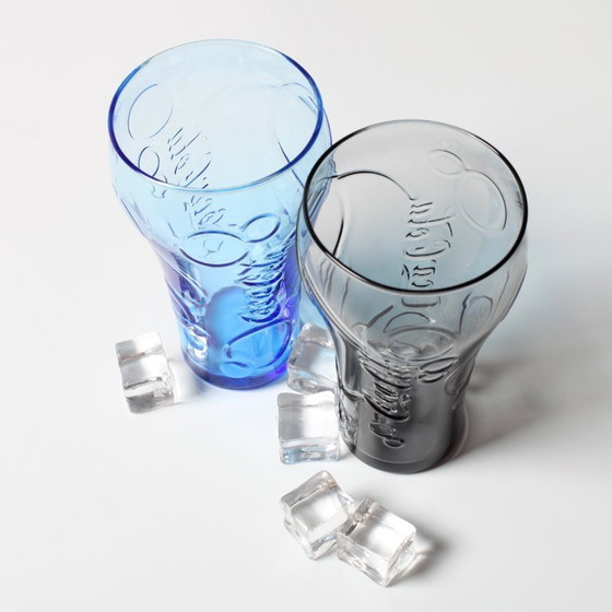 Image 1 of Set van 2 Coca-Cola glazen / Grijs en Blauw Luminarc voor McDonald's