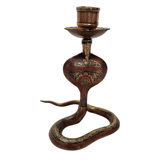 Bougeoir cobra vintage en laiton – Bougeoirs et chandeliers (photo 2 of 5)