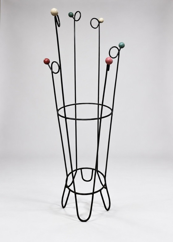 Porte-manteau vintage Roger Feraud France années 50 – Portemanteaux, Wood, Metal (photo 11 of 12)