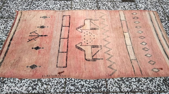 Image 1 of Handgeknüpfter Berberteppich aus Wolle, 200 x 104 cm