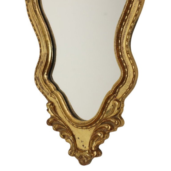 Kleiner Deknudt Wappenspiegel Blattgold Vergoldet Barock Stil 45cm – Glass, Wood (photo 4 of 18)