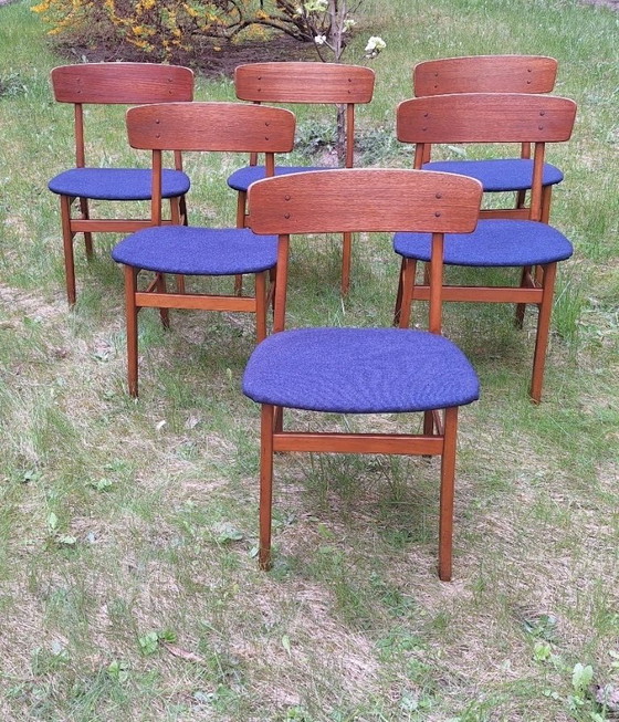 Image 1 of Mid Century Set of 6 Teak Dining Chairs by Farstrup, Denmark 1960s