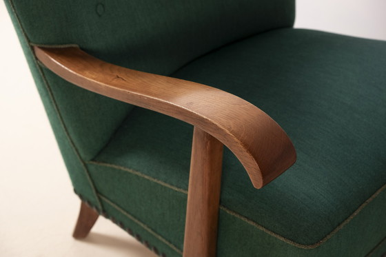 Image 1 of Dänischer Loungesessel im Stil von Fritz Hansen, 1930er Jahre Dänemark