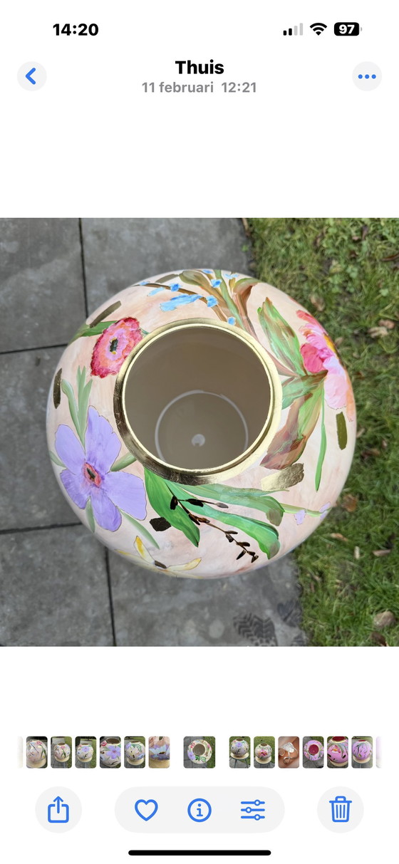 Image 1 of Vaso XL nuovo dipinto a mano VIBE Art