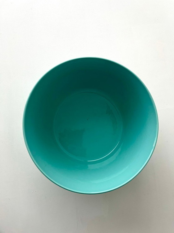 Image 1 of Bol Arabia Tilda Finland turquoise vintage milieu du siècle, bol à salade, bol de service, bol en porcelaine