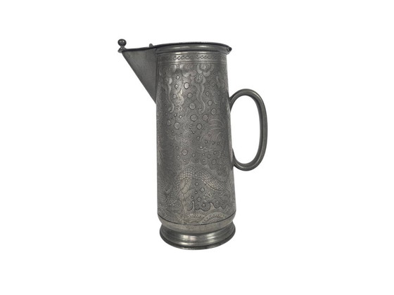 Image 1 of Jarra de peltre Kut Hing Swatow - China - Jarra con pico - Jarra para verter - Peltre - 1890/1900