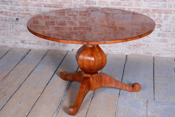 Table de salle à manger Biedermeier restaurée, en bois de cerisier, d'origine polonaise et autrichienne, (photo 16 of 16)