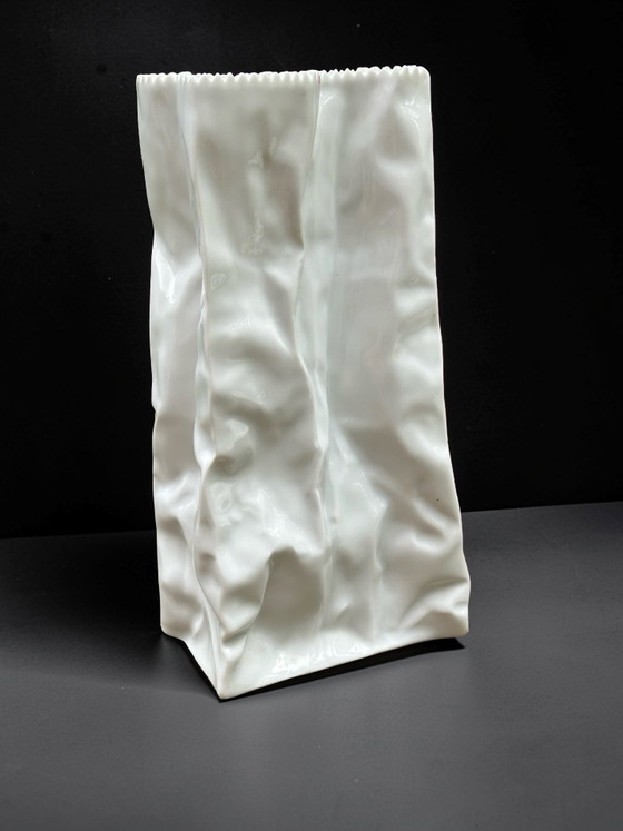 Image 1 of Original Vintage Rosenthal Tapio Wirkkala Paper Bag Vase – 22cm (1987)