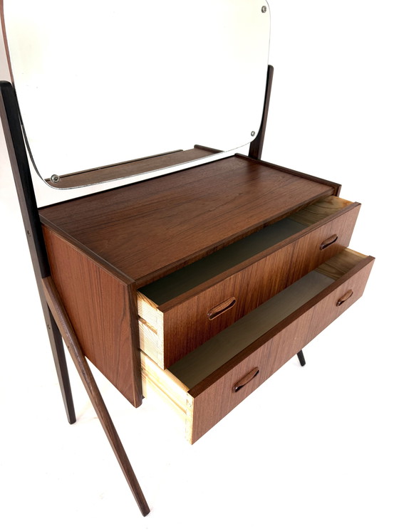 Image 1 of Vintage Danish teak dressing table with mirror '60