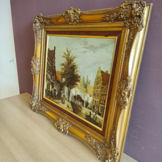 Image 1 of Large oil painting in a beautiful decorative frame - Baroque