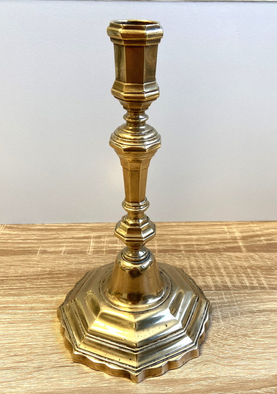Image 1 of Antieke kandelaar Kandelaar Fakkel Lodewijk XV periode Massief verguld brons