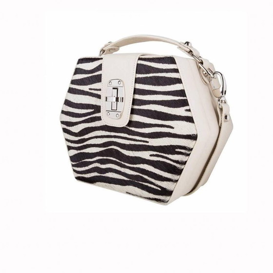Image 1 of Di Bordon, borsa Charlee con stampa zebrata
