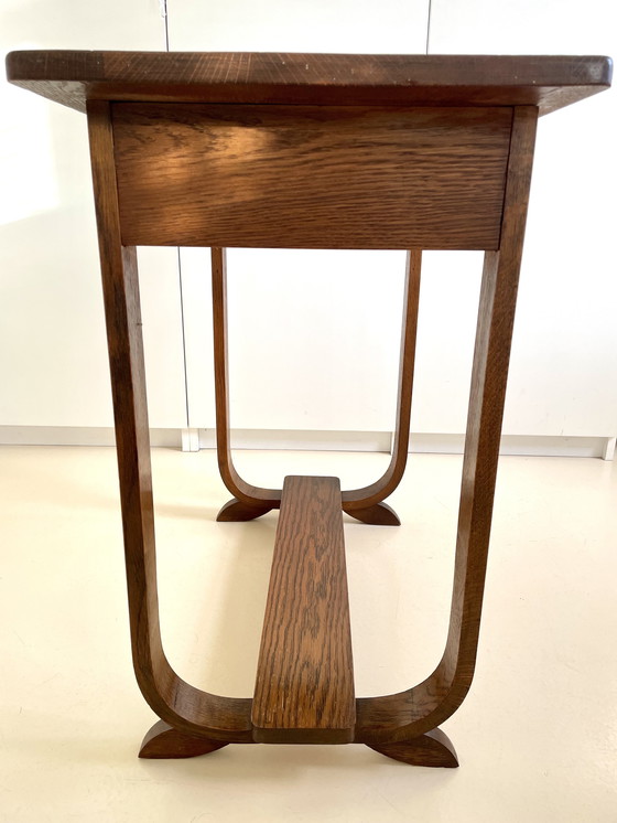 Image 1 of Art Deco bijzettafel eikenhout - Jaren 30 - Amsterdamse School 