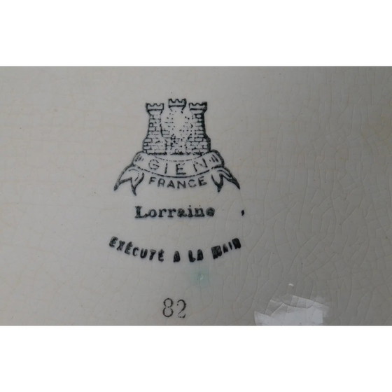 Service de Dessert et de Présentation en Faïence Florale Gien France “Lorraine” des Années 1950, 8 Pièces (photo 15 of 16)
