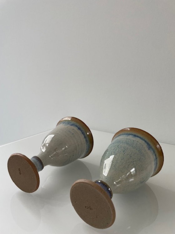 Image 1 of Set van 2 Handgemaakte Keramieken Kelken – Frans v/d Berg