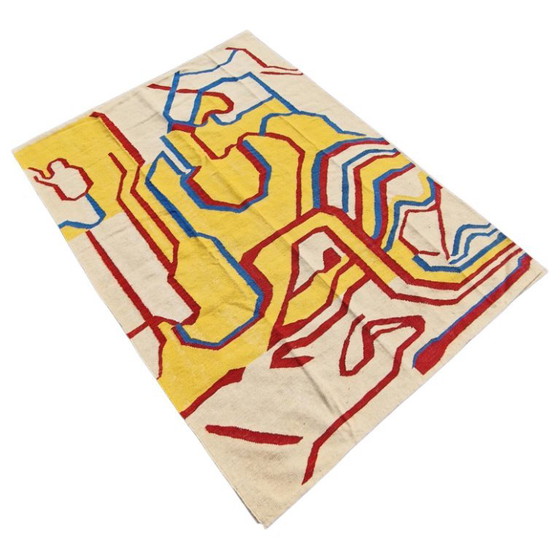 Willem De Kooning Inspired Wool Tapestry | Mid-Century Modern Textile Art (82 × 60 In) – Rugs & carpets (photo 10 of 12)