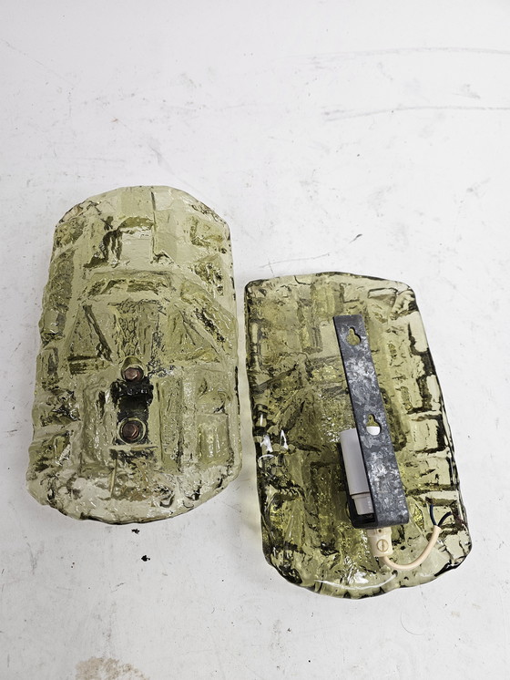 Image 1 of Set di lampade da parete in vetro verde Holmegaard