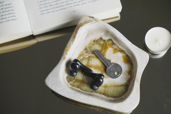 Image 1 of Handcrafted Onyx Asymmetrical Trinket Dish and Catchall