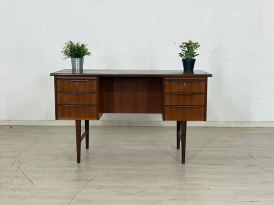 Image 1 of Danish teak desk office desk table wood vintage
