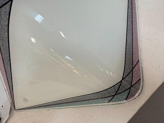 Applique da parete in vetro a forma di diamante postmoderna, vetro colorato, anni '80, Metallo, Nero (foto 10 di 11)